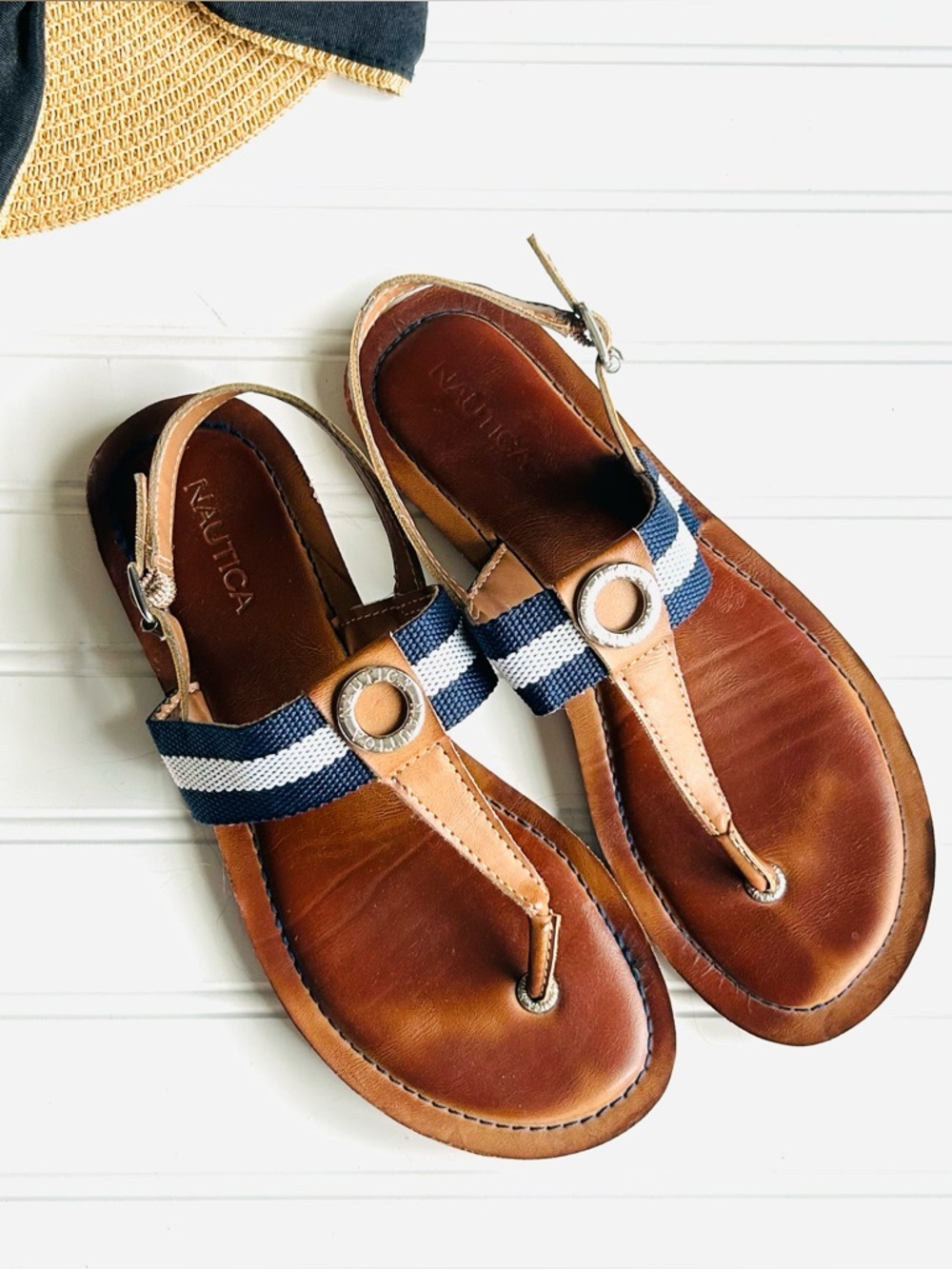 Nautica Women’s Sandals Flats Flip Flop Buckle